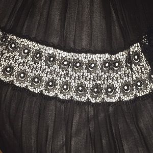 Vintage Victorian black lace skirt